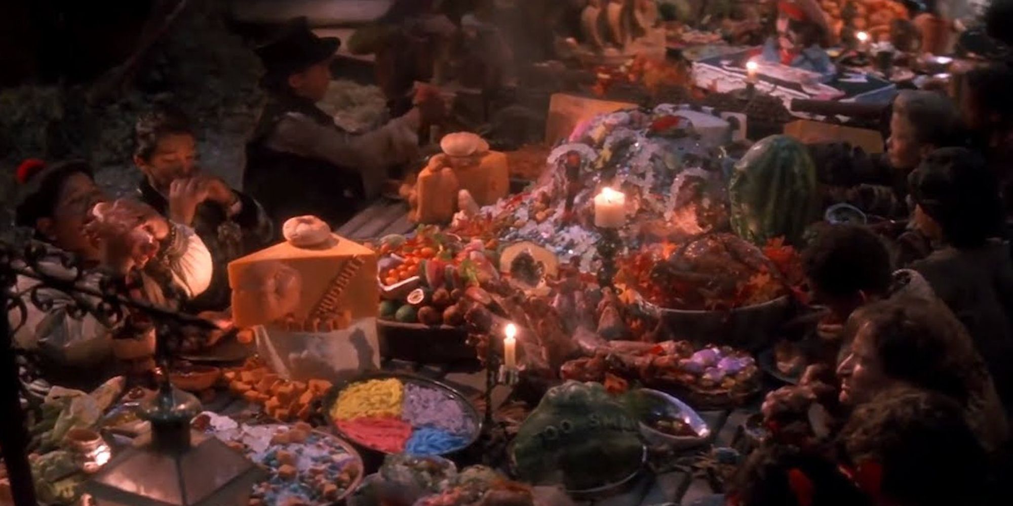 The Lost Boys eating a big banquet in Hook