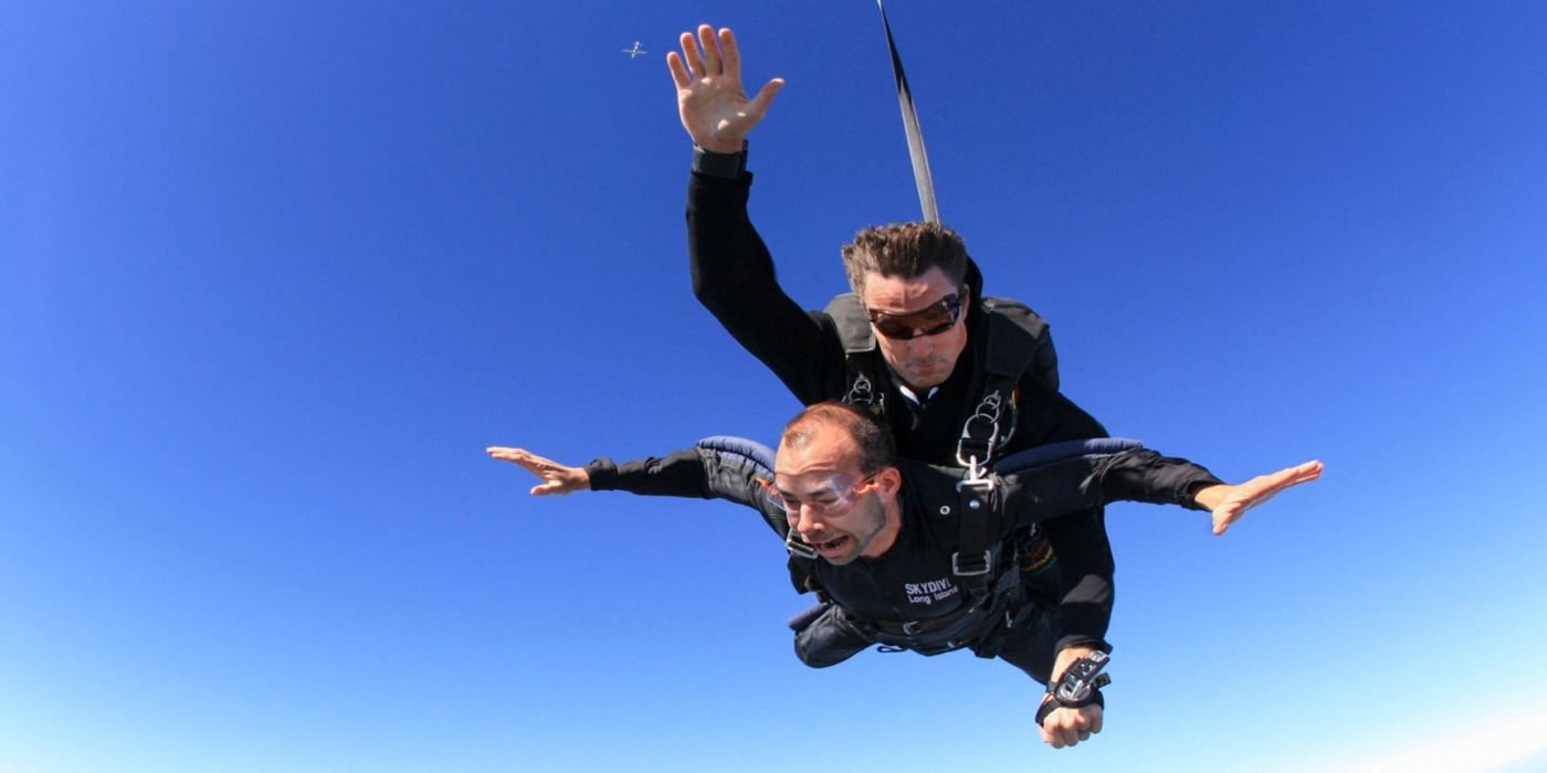 James Murray skydiving in Impractical Jokers