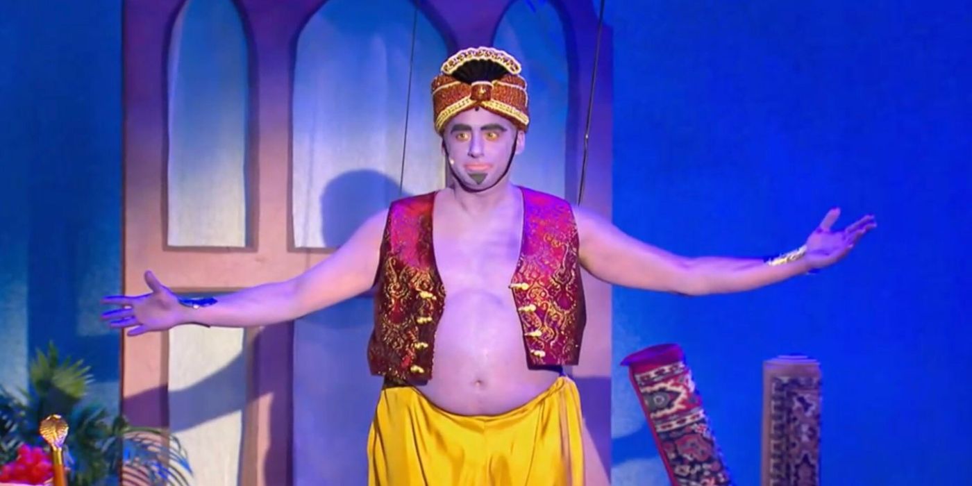 Joe Gatto wearing a genie costume in Impractical Jokers