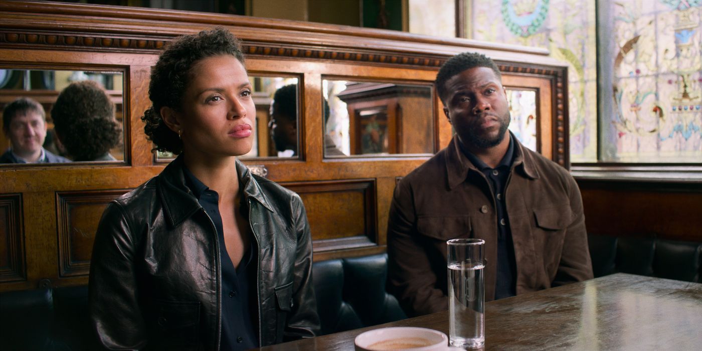 Abby (Gugu Mbatha-Raw) and Cyrus (Kevin Hart) in Lift