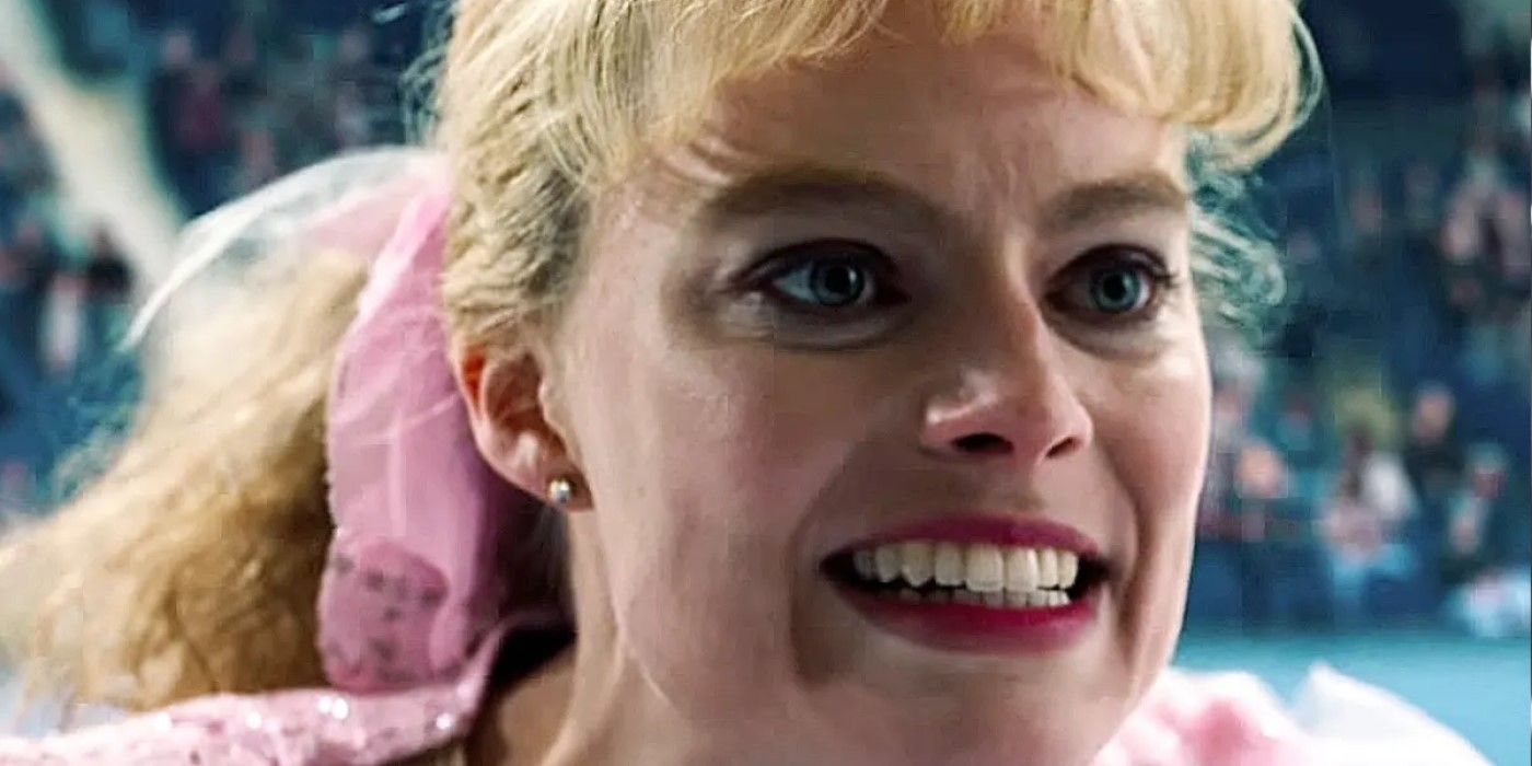 A maniacal Tonya Harding (Margot Robbie) in her skating outfit in 'I, Tonya'