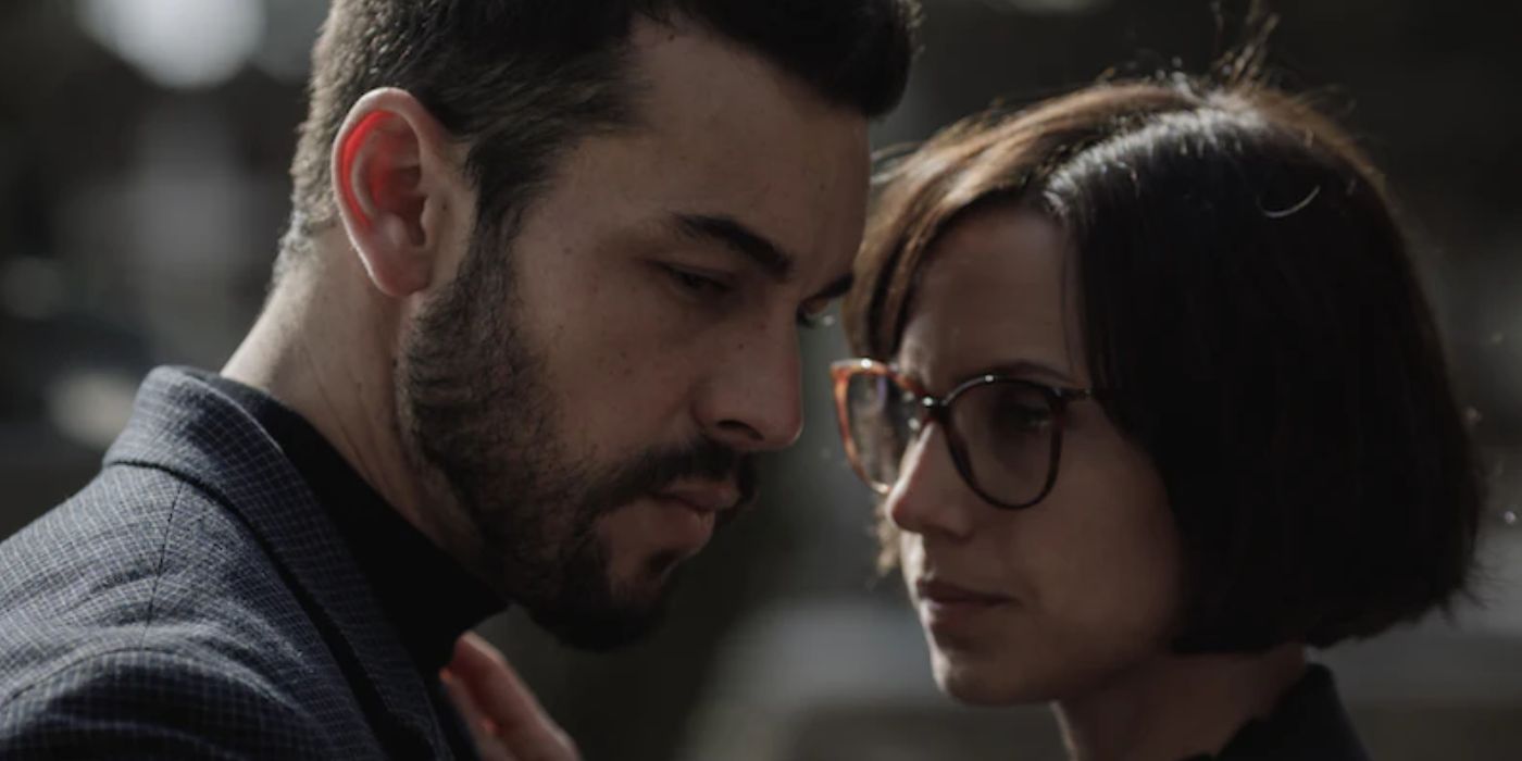 Mario Casas looking down while Aura Garrido touches his shoulder in Netflix's 'The Innocent'