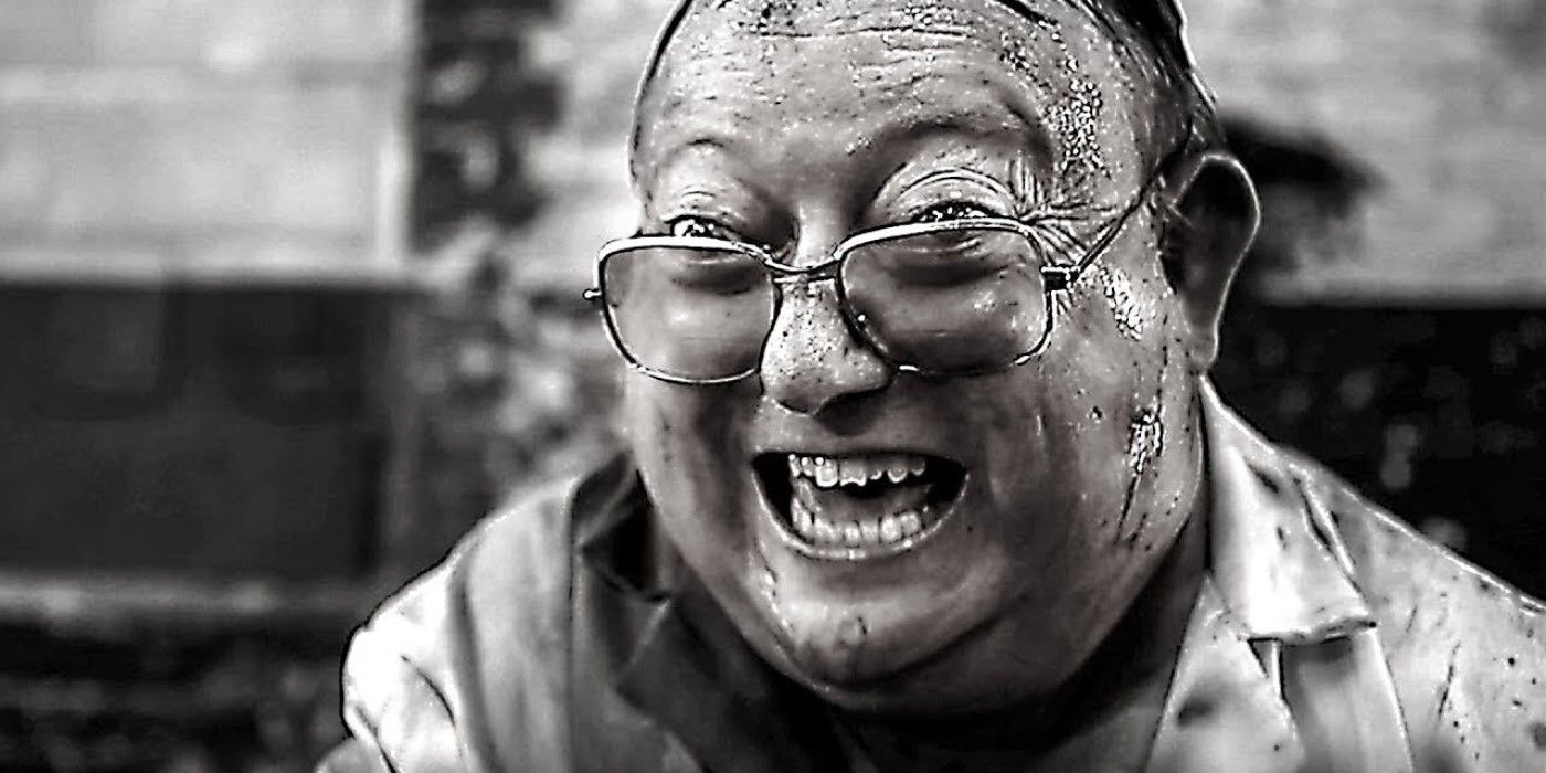 Close-up of a maniacal Martin Lomax (Laurence R. Harvey) from 'The Human Centipede 2 (Full Sequence)'