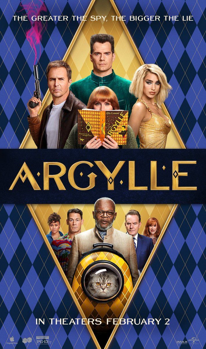 'Argylle' movie poster features Henry Cavill , Bryce Dallas Howard , Samuel L. Jackson , John Cena , Catherine O'Hara , and Bryan Cranston.