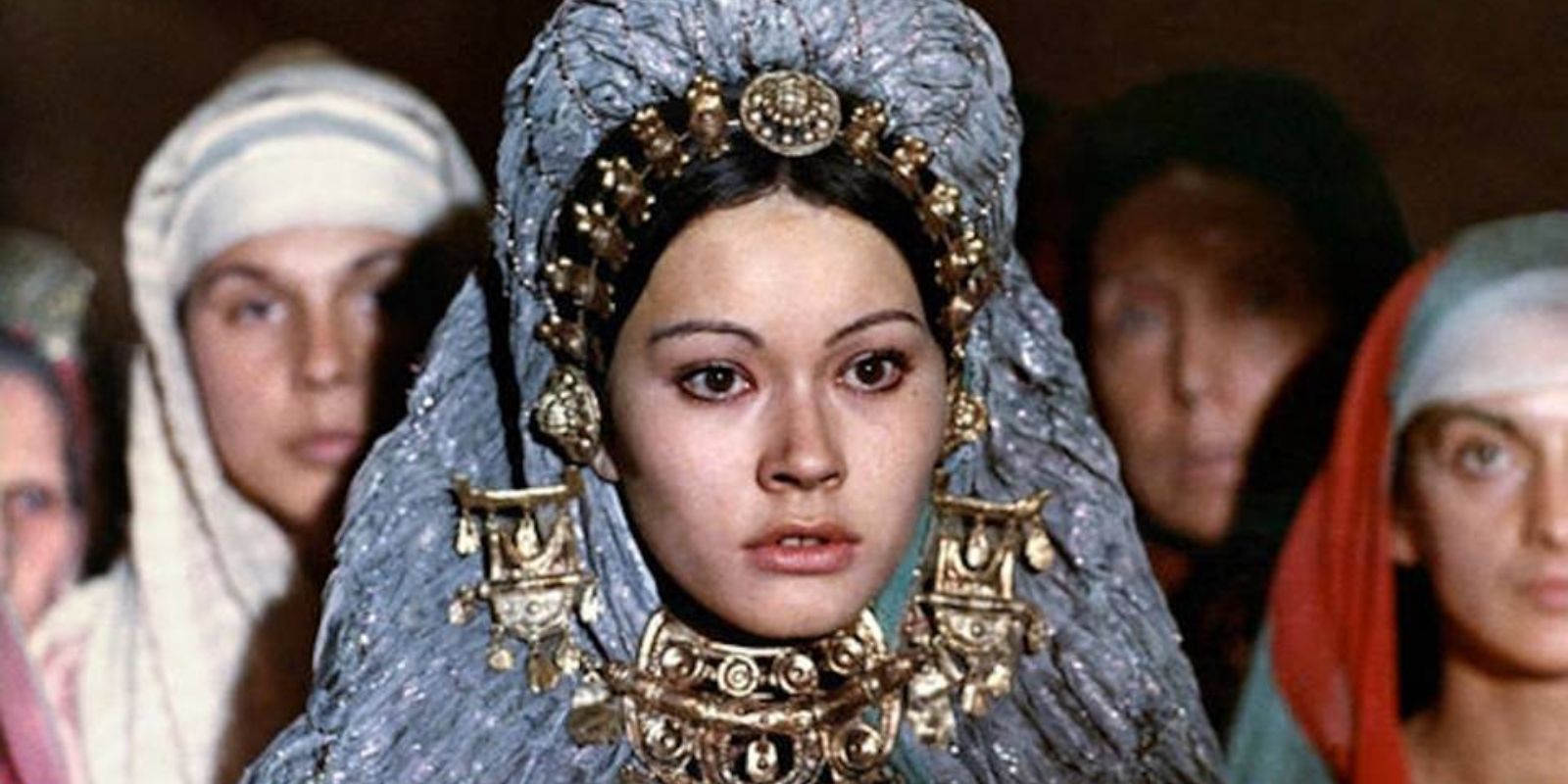 A still from director Pier Paolo Pasolini's 1969 historical drama Medea, featuring Maria Callas as the ancient Greek figure Medea.