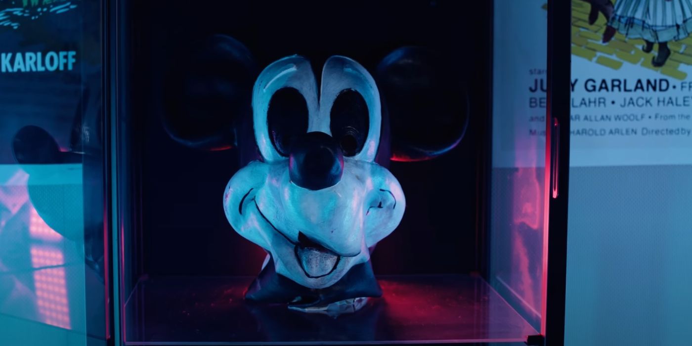 A Mickey Mouse mask in Mickey's Mouse Trap