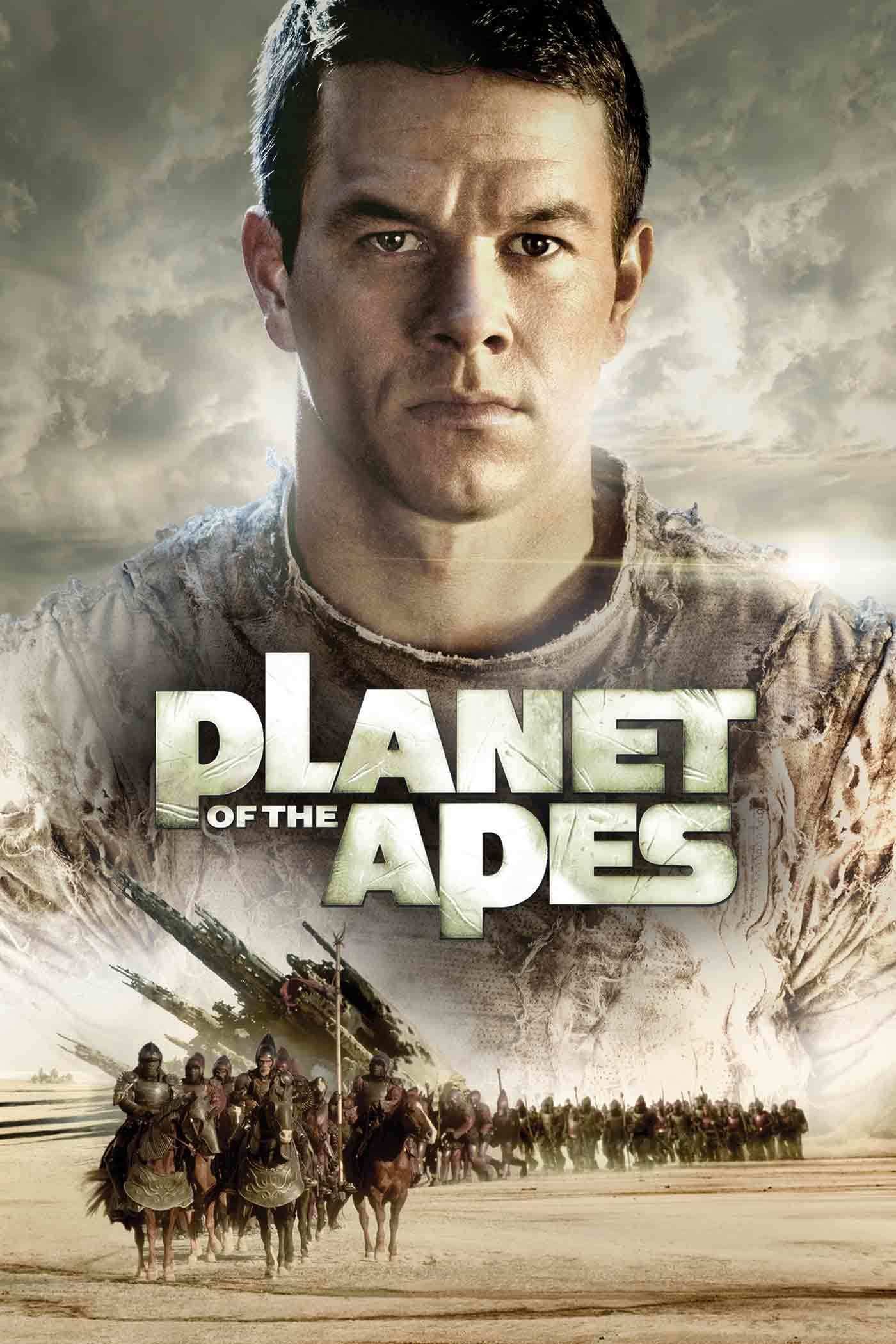 Mark Wahlberg in the poster of the Planet of the Apes 