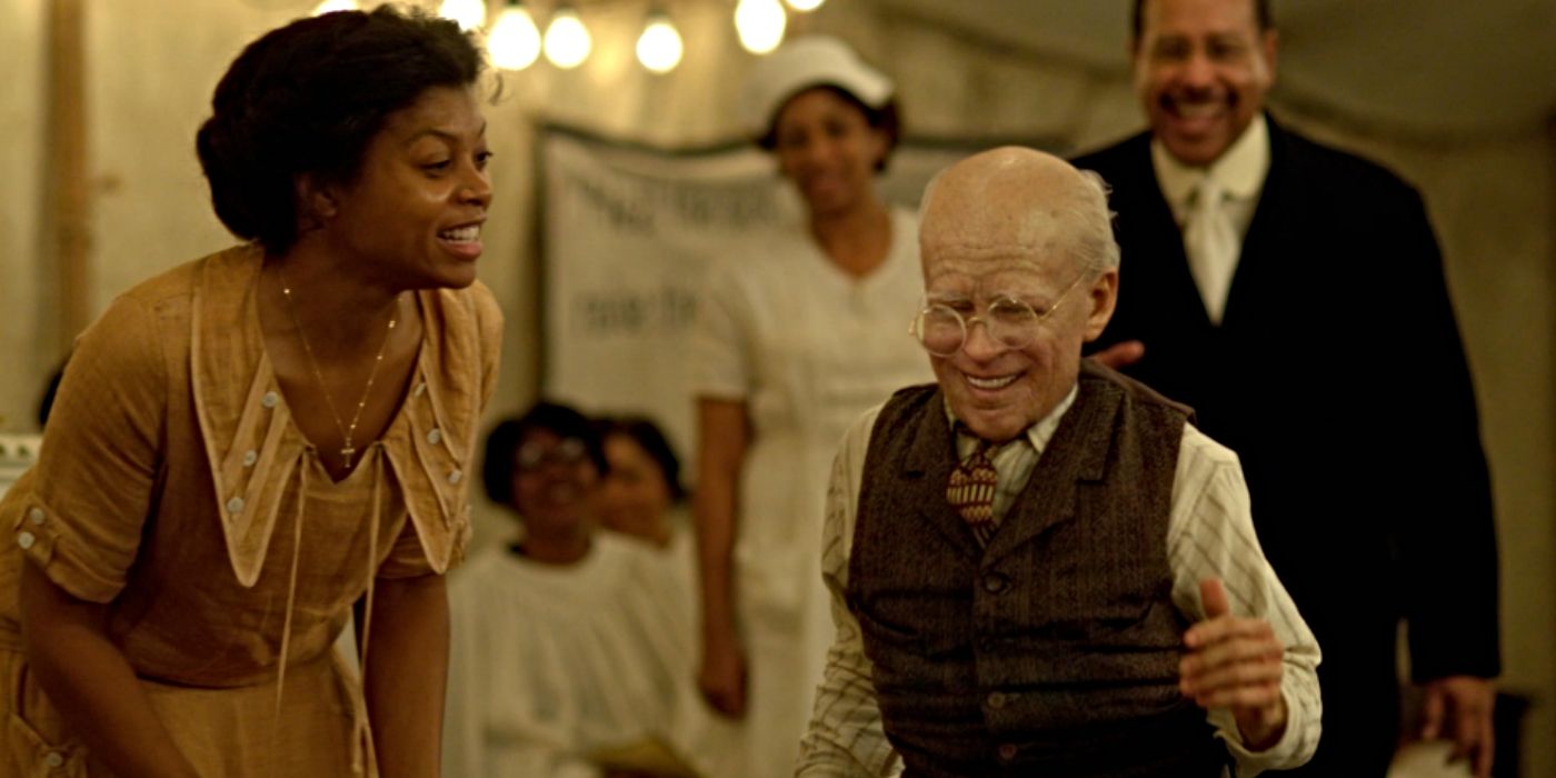 Queenie (Taraji Henson) and Benjamin Button (Brad Pitt) in The Curious Case of Benjamin Button