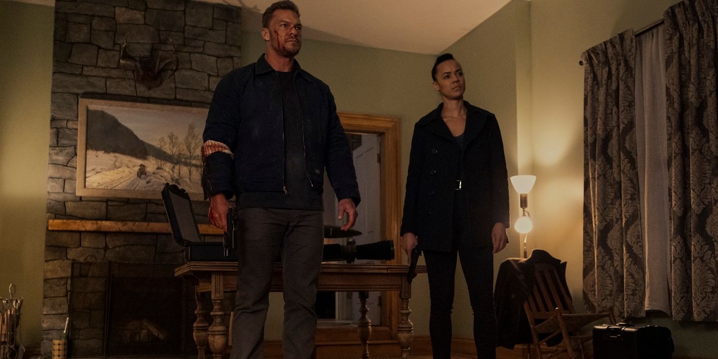 Alan Ritchson and Maria Sten in Reacher Season 2