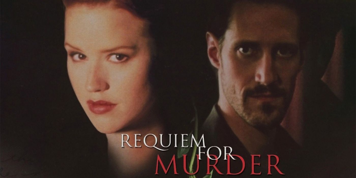 Molly Ringwald as Anne Winslow and Christopher Heyerdahl as Det. Lou Heinz on the poster of Requiem for a Murder