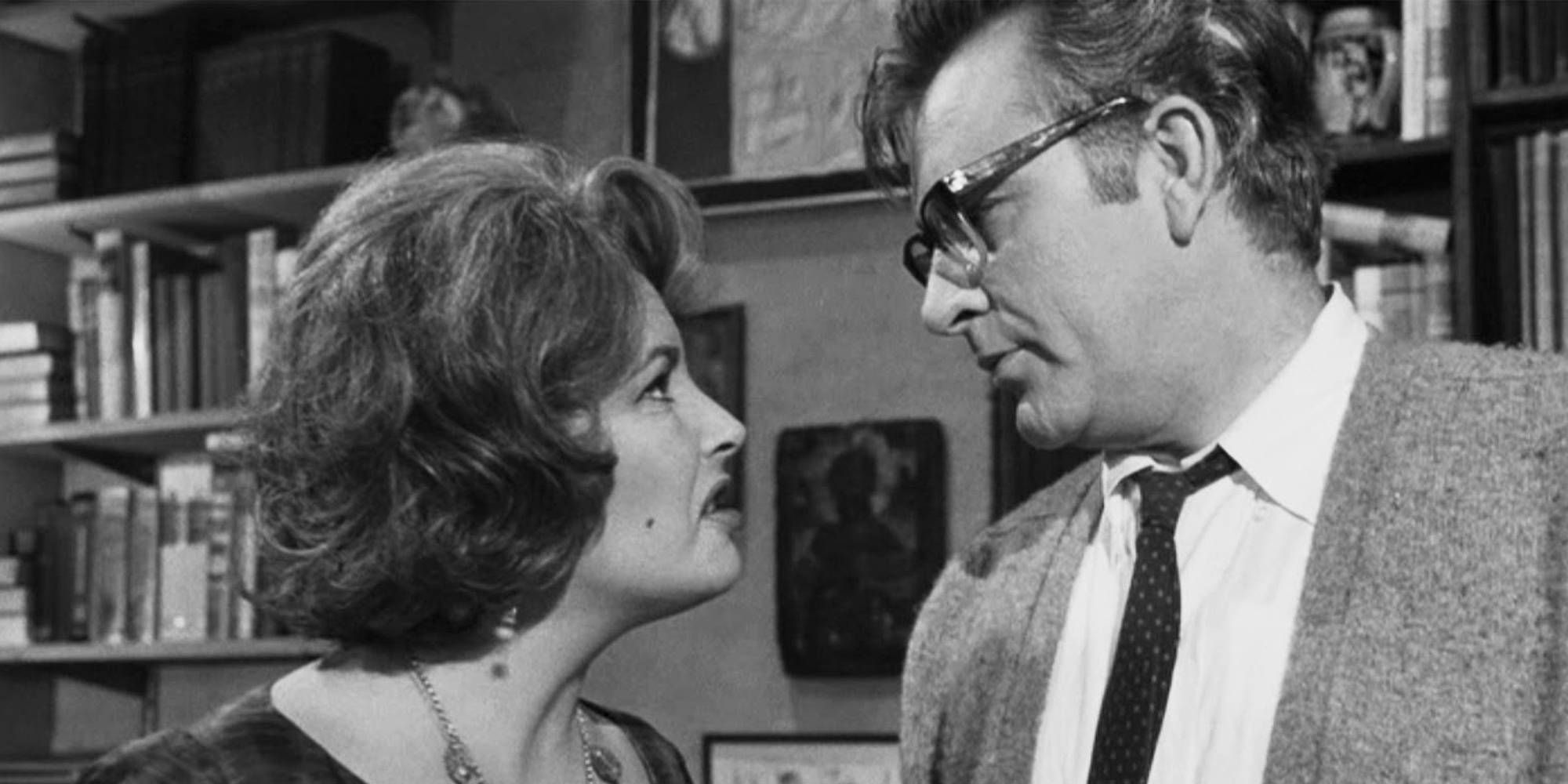 Richard Burton and Elizabeth Taylor as George and Martha, bantering in Who's Afraid of Virginia Woolf