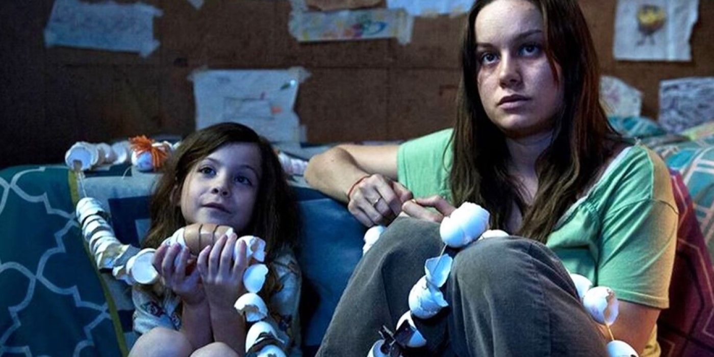 Joy (Brie Larson) and Jack (Jacob Tremblay) in the shed they call 'Room'