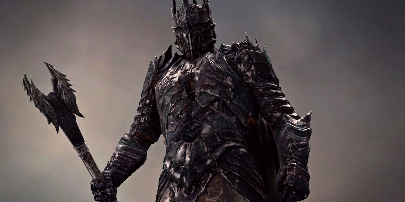sauron holding his mace, as seen in 'Middle-Earth: Shadow of Mordor' 