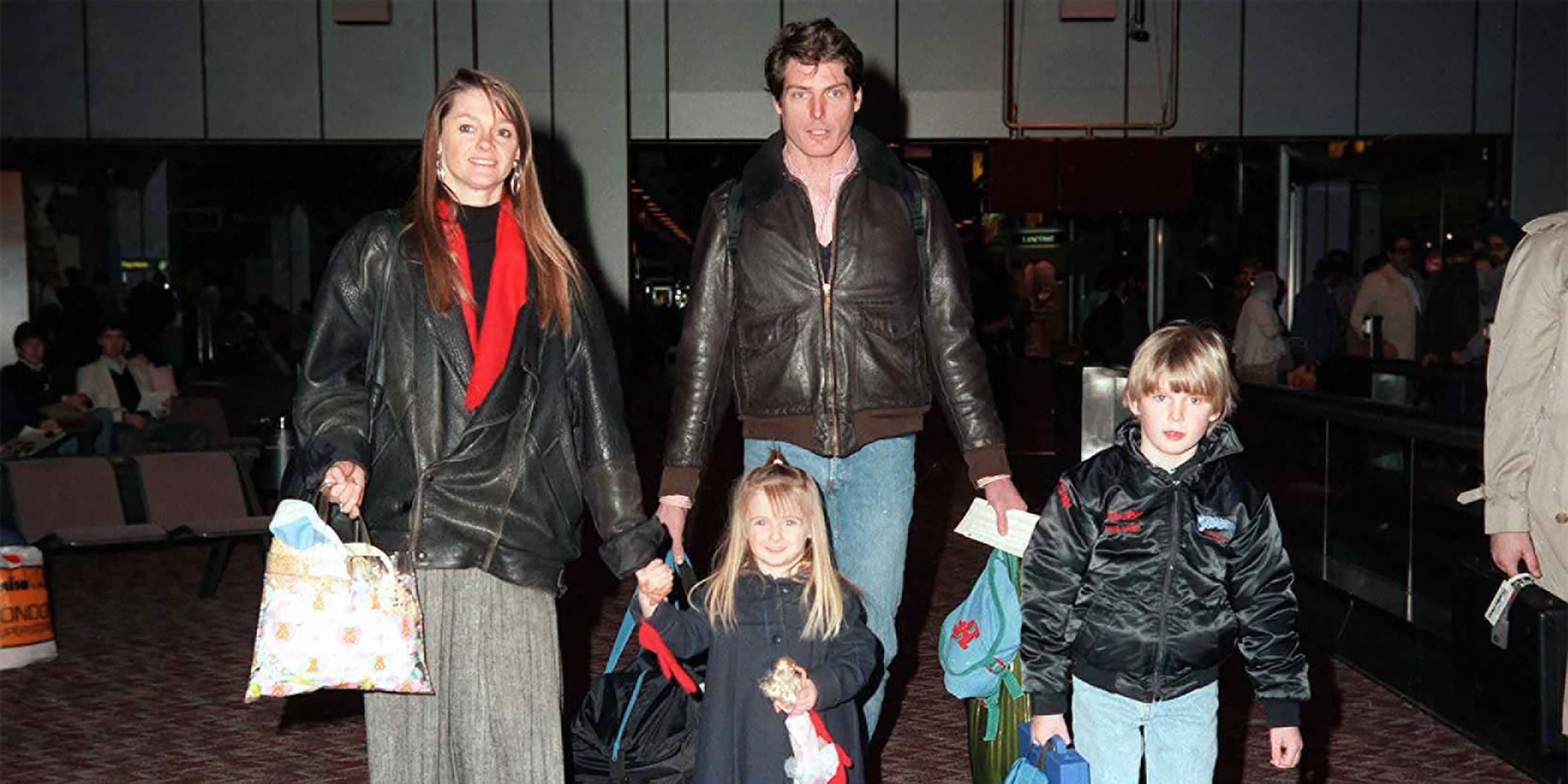 Christopher Reeve walking with his family in Super/Man: The Christopher Reeve Story at Sundance 2024