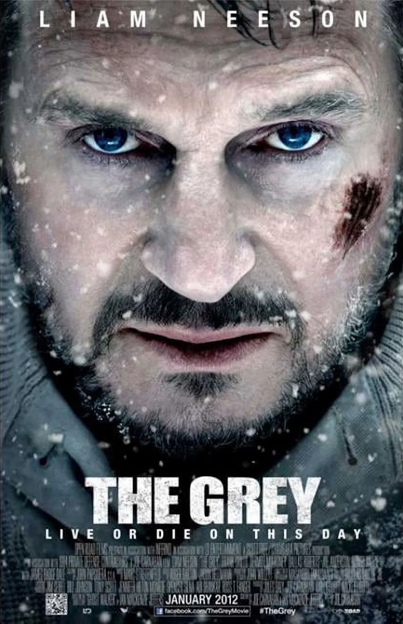 Liam Neeson on The Grey movie poster