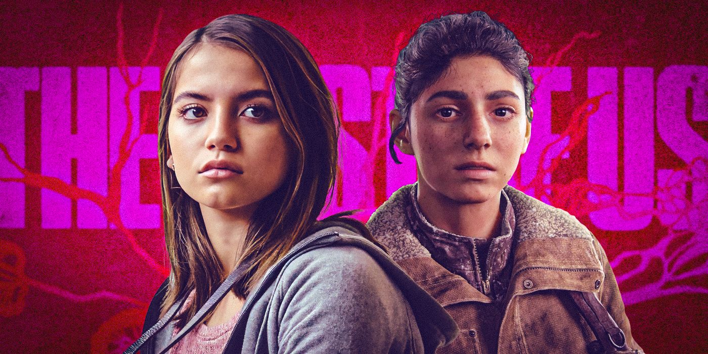 Isabela Merced next to her character Dina from The Last of Us Part II