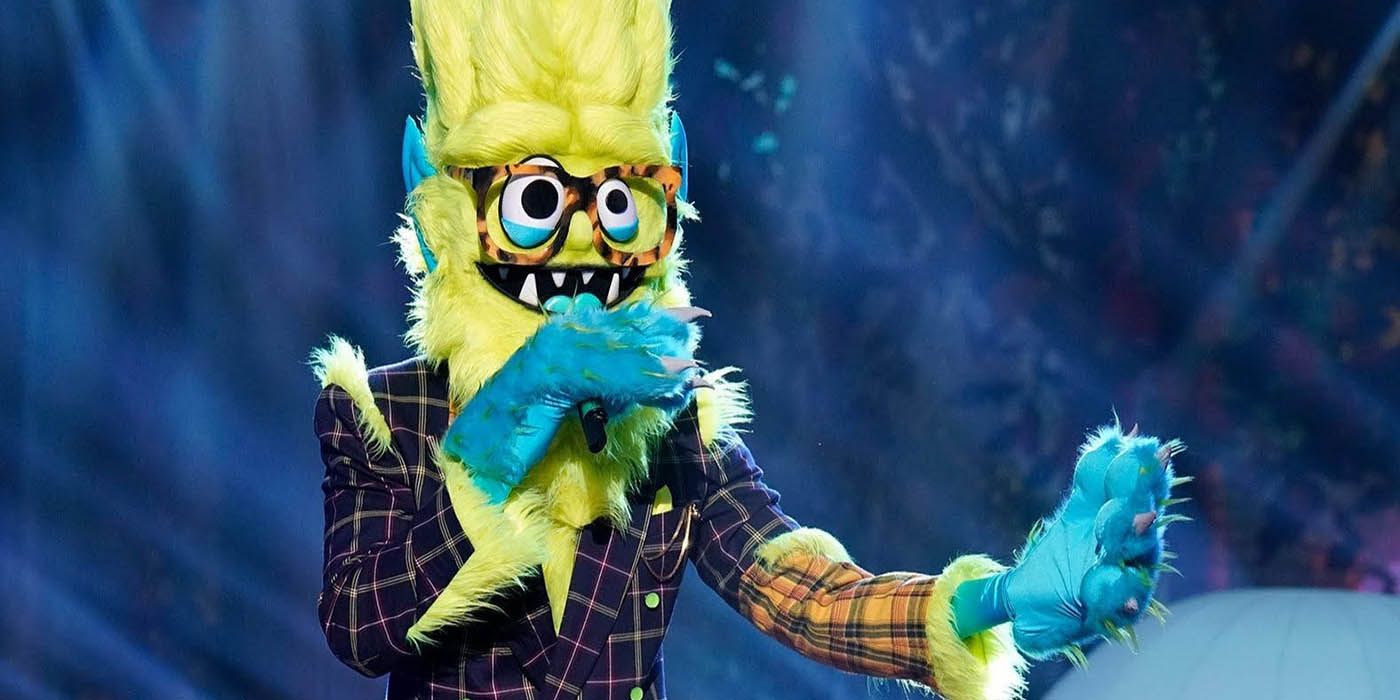 Victor Oladipo dressed as Thingamajig singing on stage on The Masked Singer.