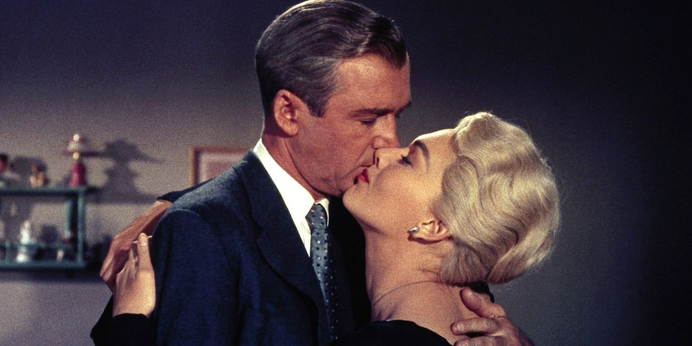 Jimmy Stewart and Kim Novak in Vertigo