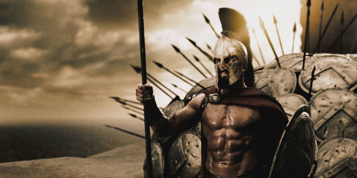 Leonidas stands in front of a phalanx