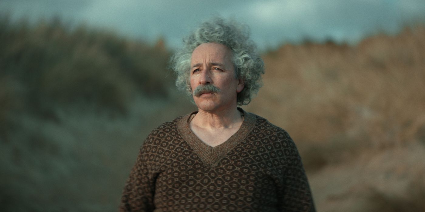 Aidan McArdle as Albert Einstein in Einstein and the Bomb