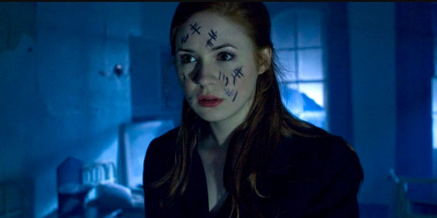 Amy Pond from 'Doctor Who' with tally marks.