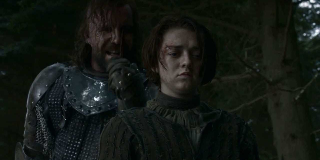 Game of Thrones- Maisie Williams as Arya Stark with The Hound