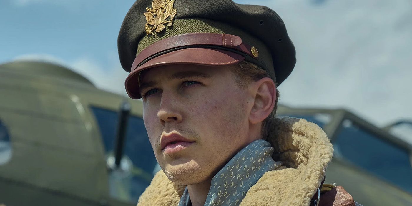 Austin Butler wearing a military hat in Masters of the Air