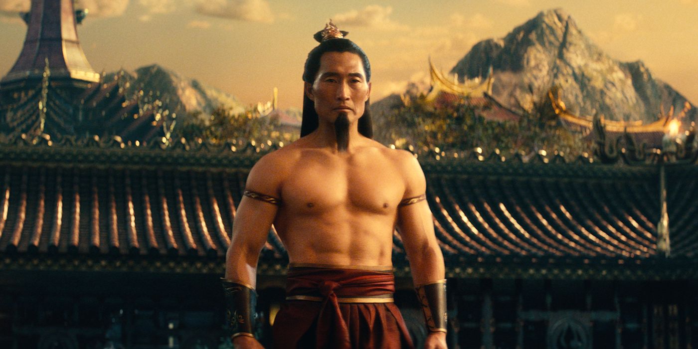 Fire Lord Ozai shirtless leading a large army in Netflix's Avatar: The Last Airbender