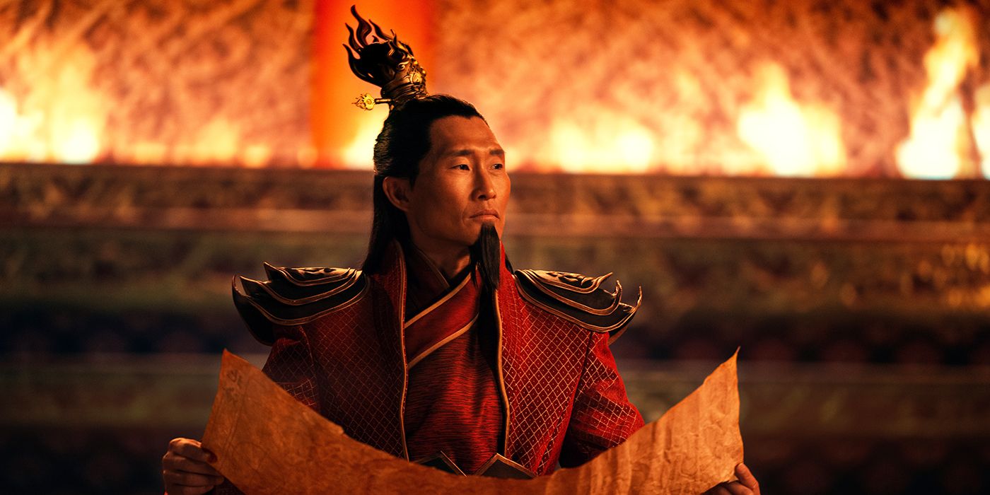 Daniel Dae Kim as Ozai reading a scroll in Avatar: The Last Airbender