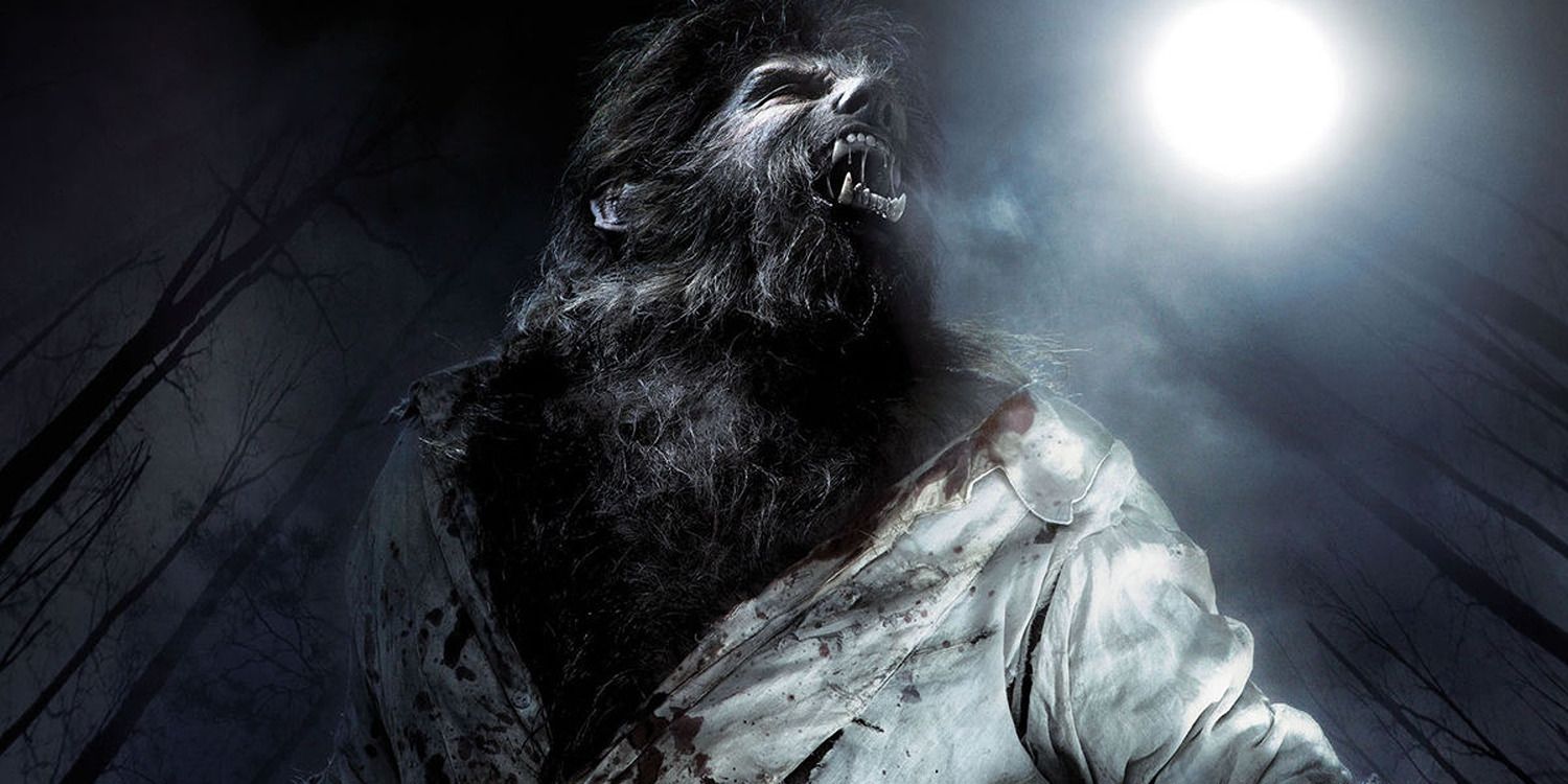 a werewolf with a white shirt howling at the moon
