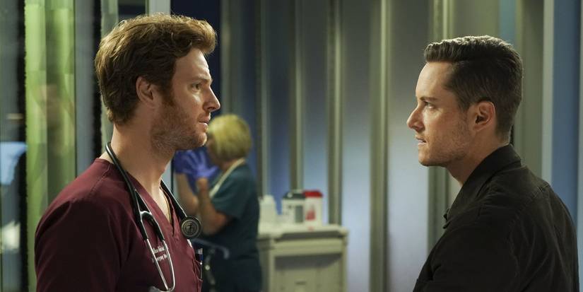 Two men standing face to face 