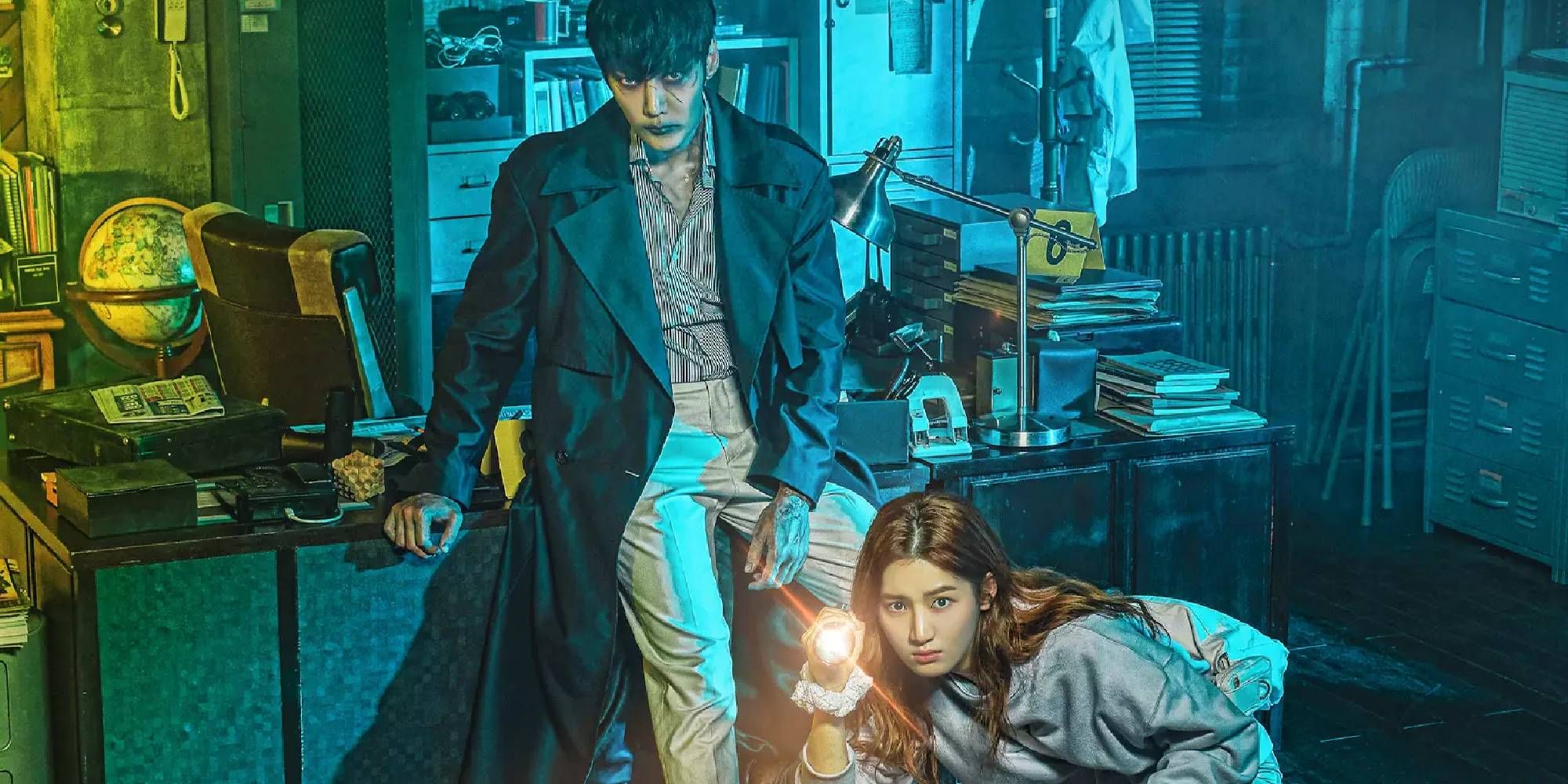Choi Jin-hyuk and Jung Chae-Yul in a promotional poster for Zombie Detective.