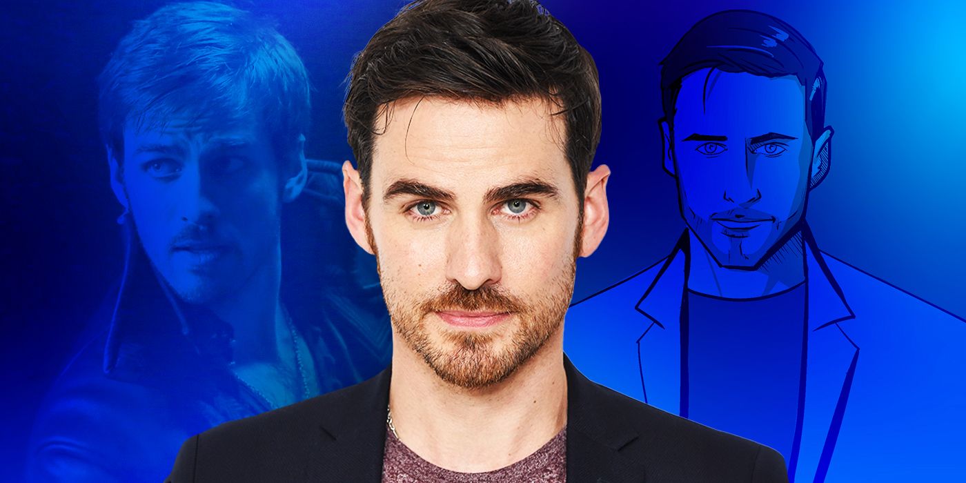 Colin O'Donoghue in front of himself as Captain Hook and in the metaverse