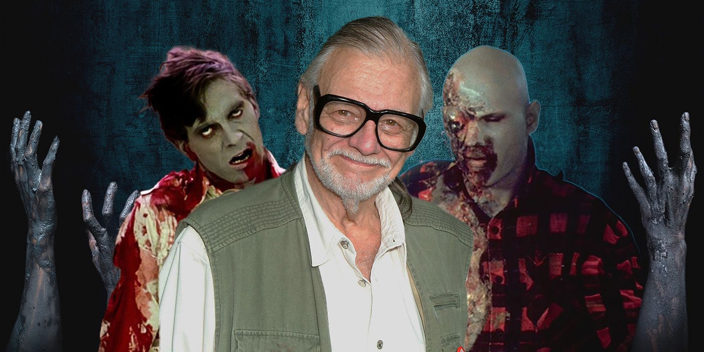 George A. Romero in front of zombie from Dawn of the Dead (1978)