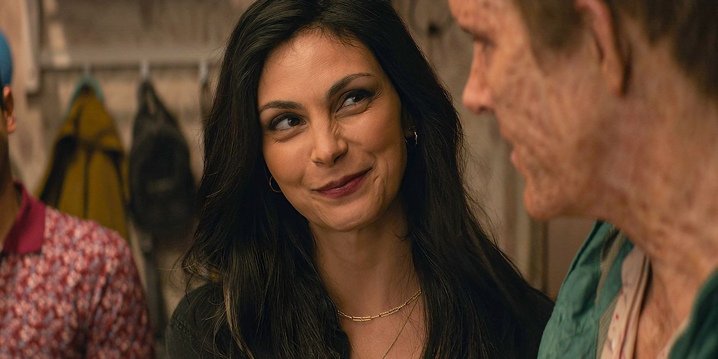 Morena Baccarin looking at Deadpool in Marvel's Deadpool & Wolverine