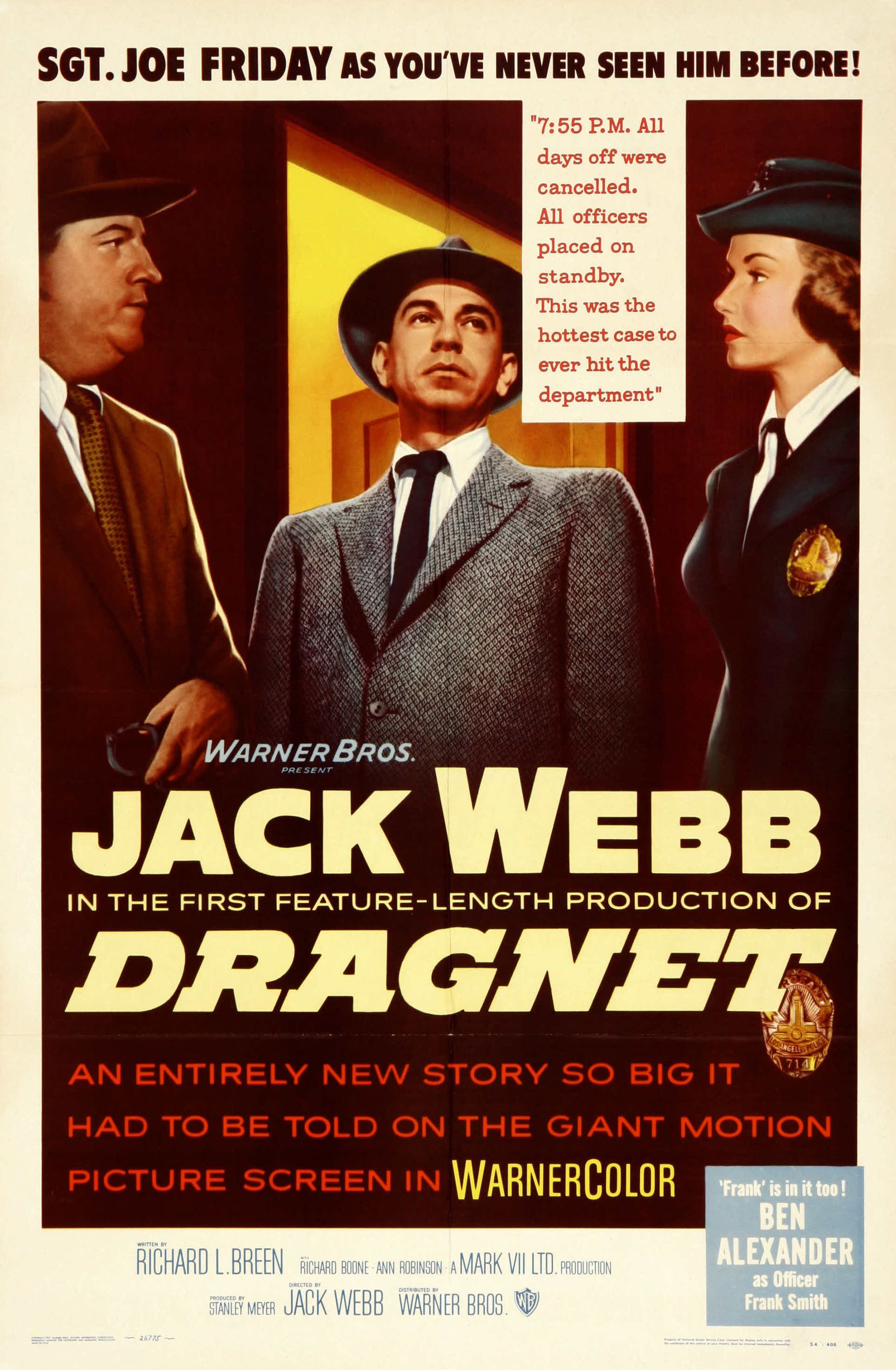 Dragnet 1954 Film Poster