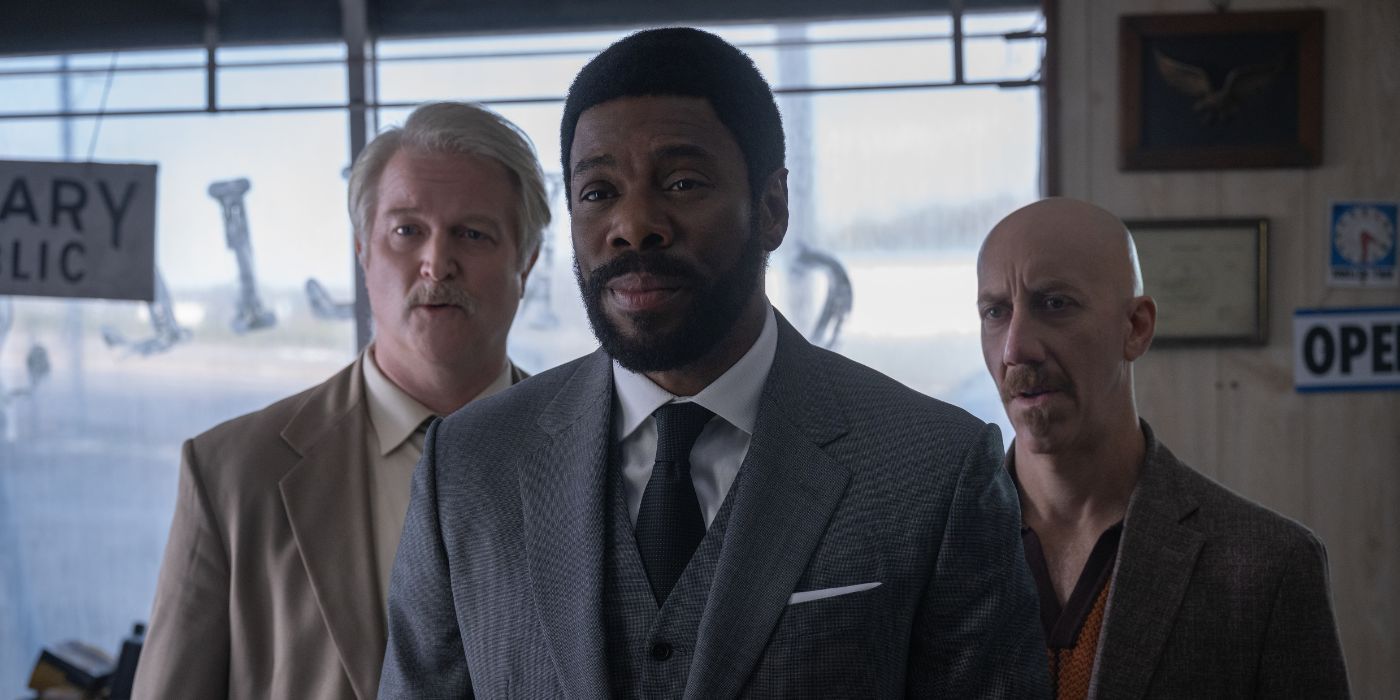 Colman Domingo as Chief, alongside Joey Slotnick and C.J. Wilson as Arliss and Flint in Drive-Away Dolls