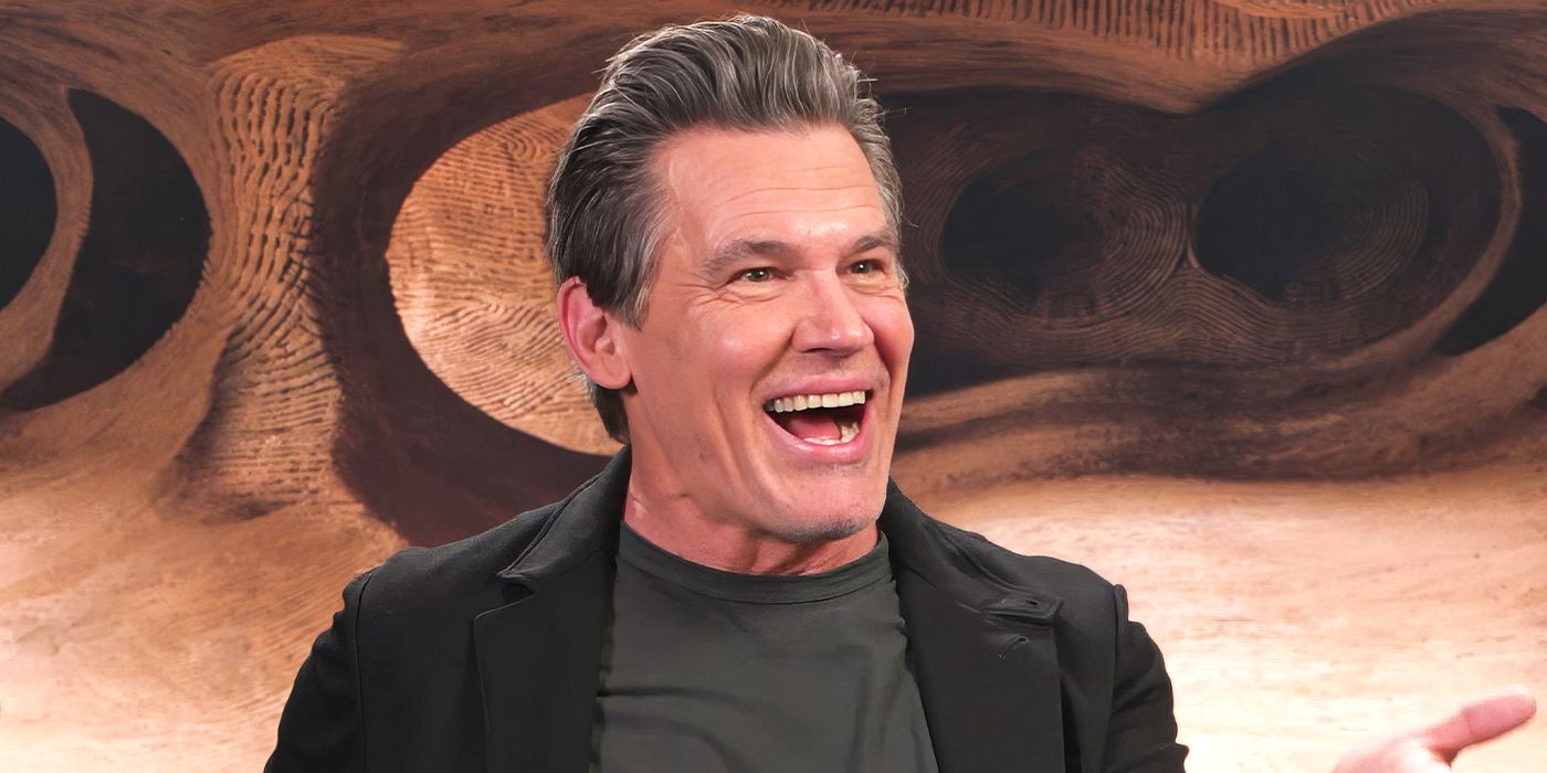 Custom image of Josh Brolin smiling during an interview for Dune: Part Two