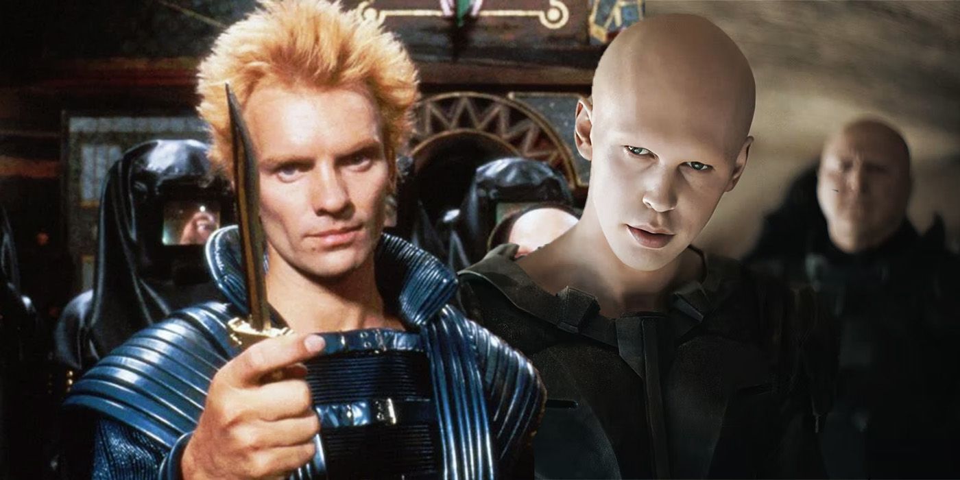 A composite image of Sting in Dune (1984) and Austin Butler in Dune: Part 2 (2024)