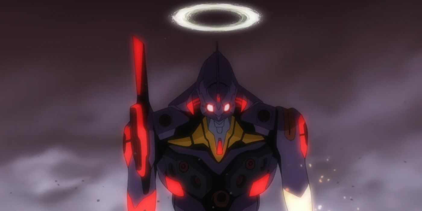 Evil Evangelion unit 1 with a halo in Evangelion 2.0 You Can Not Advance