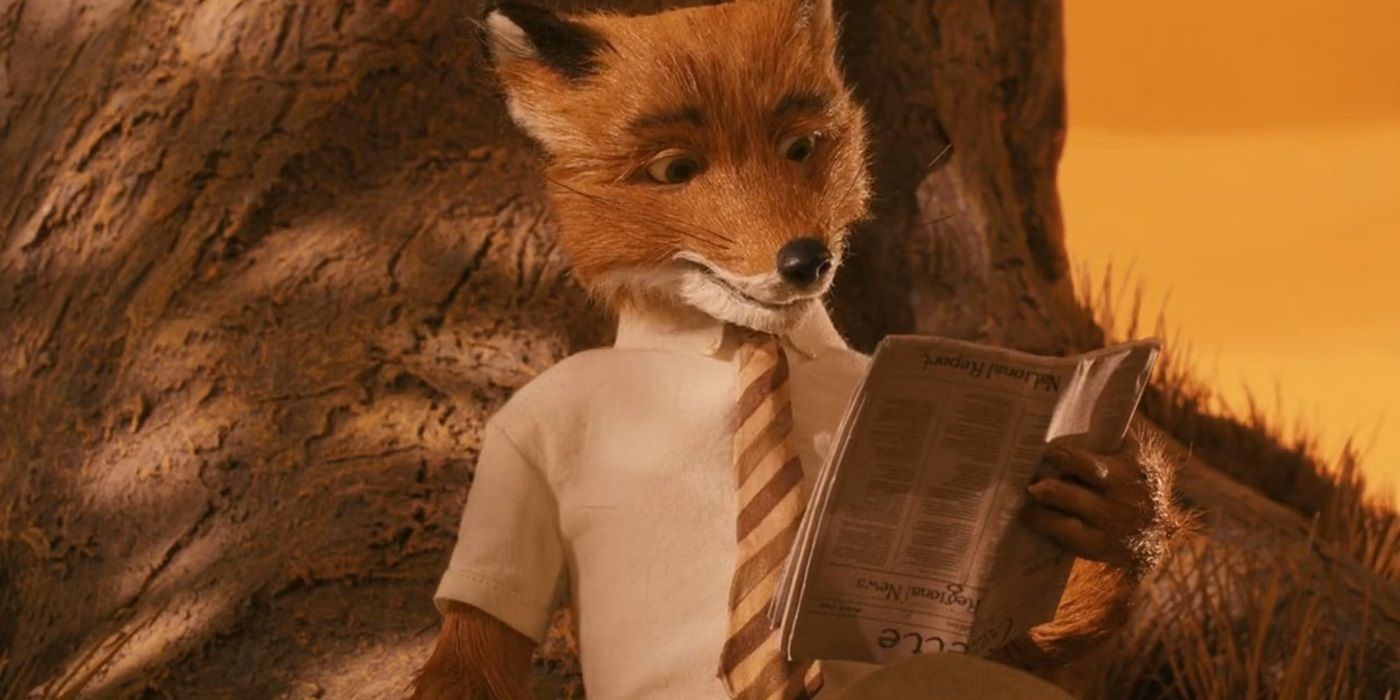 Mr Fox voiced reading a newspaper by a tree in 2009's Fantastic Mr. Fox Featured