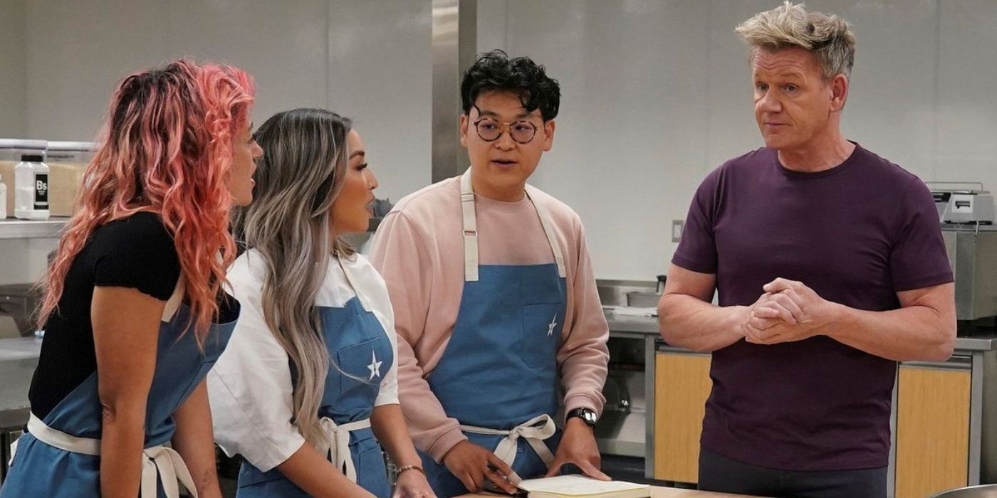 Gordon cooks with contestants