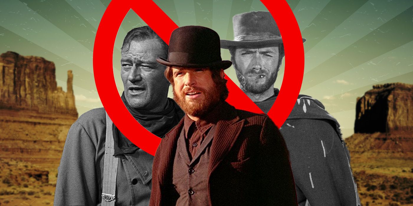 Clint Eastwood and John Wayne behind a 