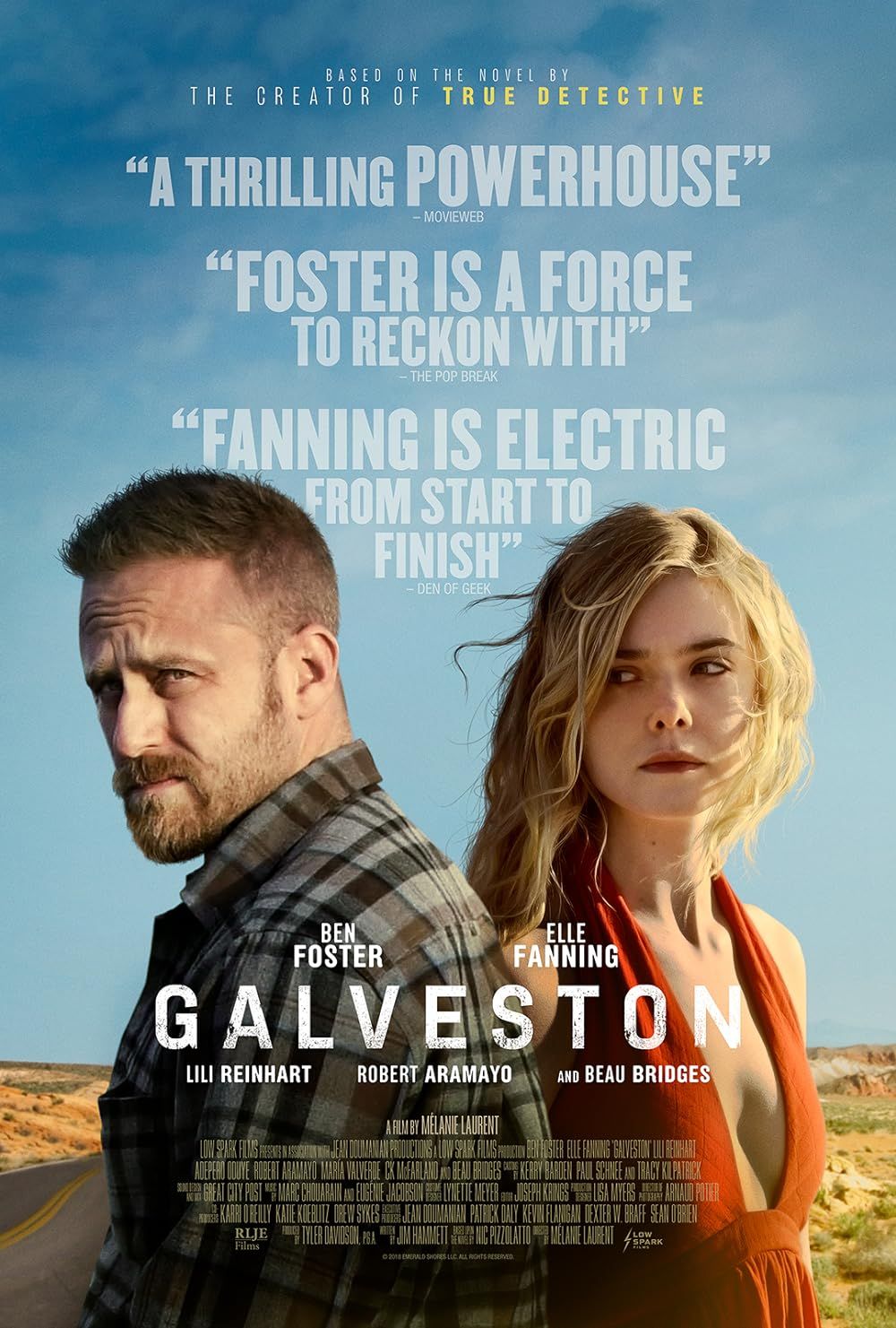 Ben Foster and Elle Fanning in the Galveston poster