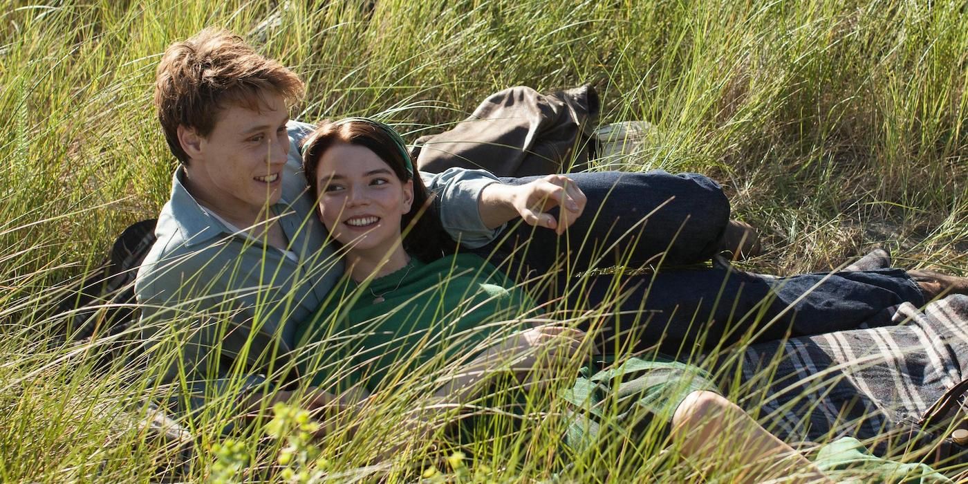 Allie and Jack lying on a field of tall grass in Marrowbone