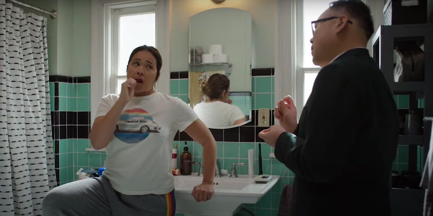 Gina Rodriguez and Nico Santos in Not Dead Yet Season 2