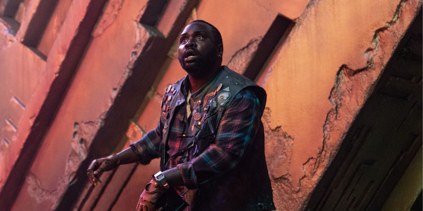 Brian Tyree Henry as Bernie, in a cavern, in Godzilla x Kong: The New Empire.