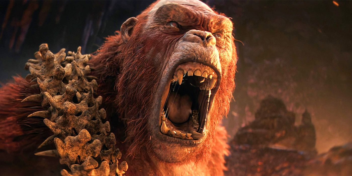 Close-up of Skar King roaring in 'Godzilla x Kong: The New Empire'