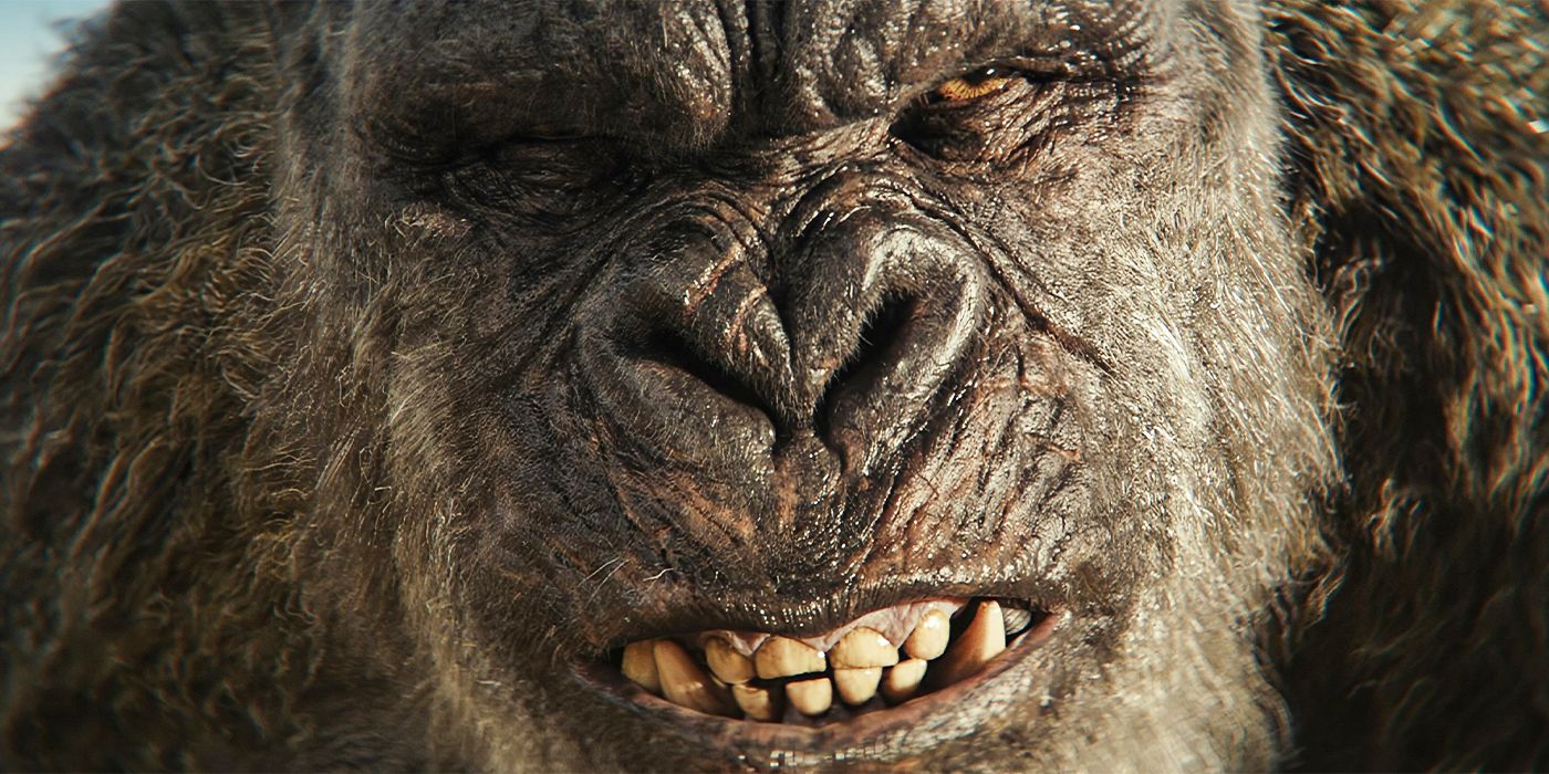 Kong grimacing in Godzilla x Kong: The New Empire