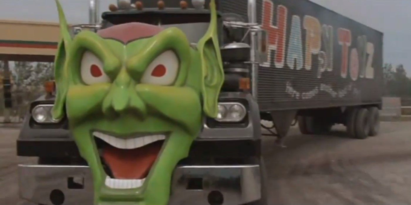 Full view of the Happy Toyz Green Goblin truck in 'Maximum Overdrive'